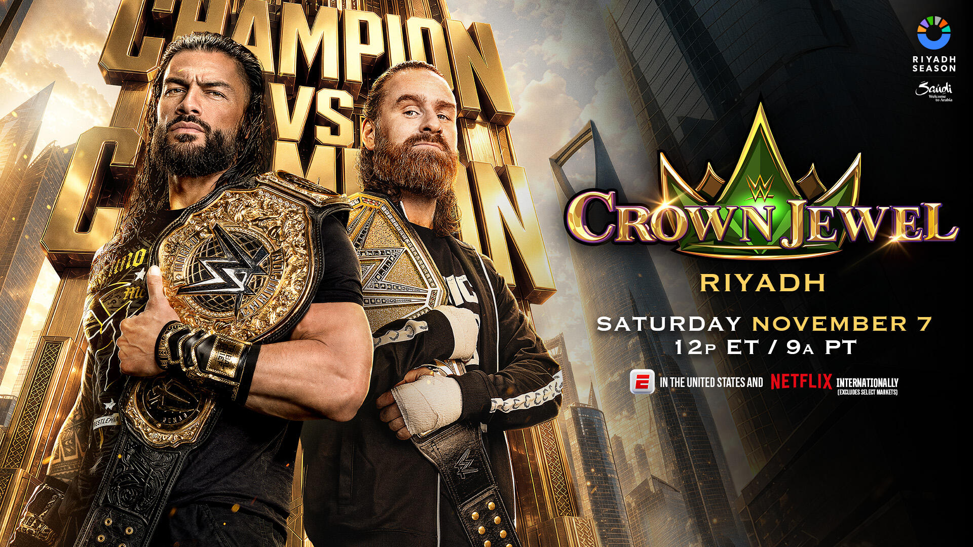 Roman Reigns vs. Sami Zayn match graphic