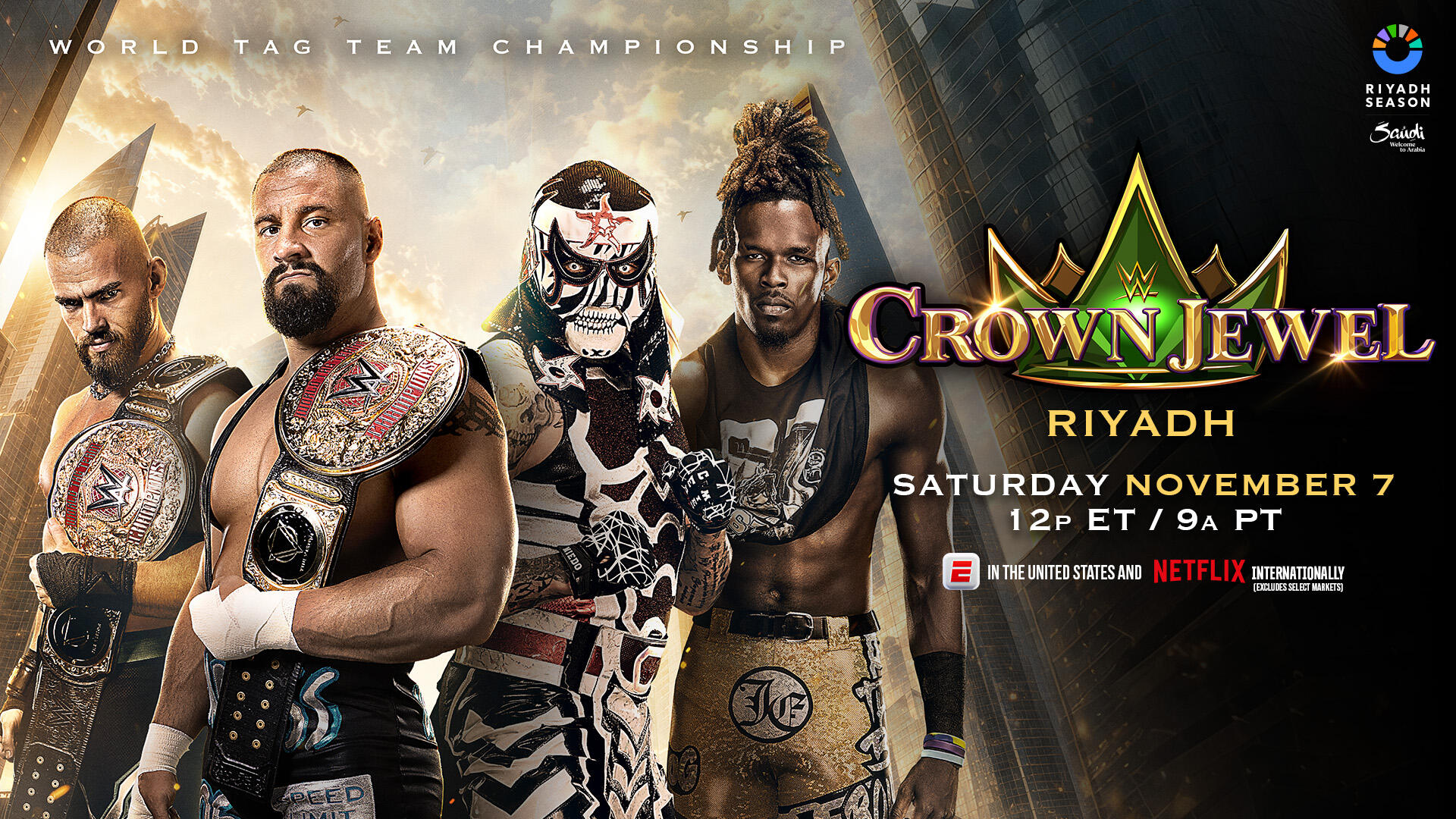 The Vision vs. Je'Von Evans & Penta match graphic